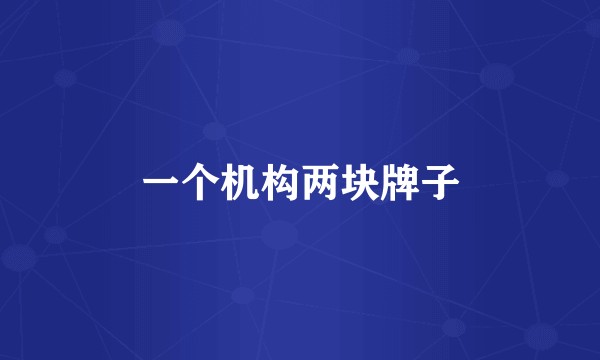一个机构两块牌子