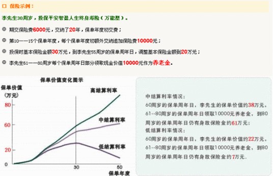 平安智盈人生终身寿险