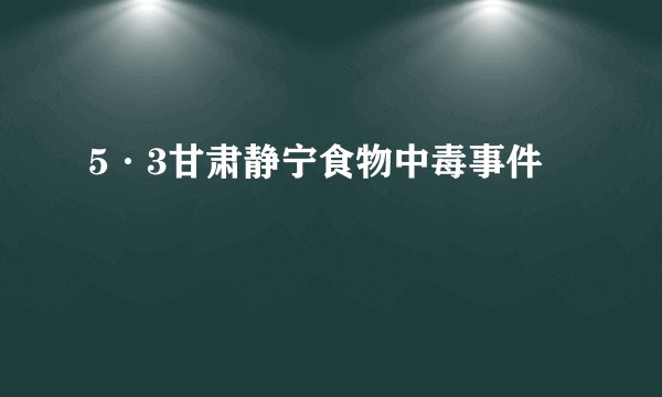 5·3甘肃静宁食物中毒事件