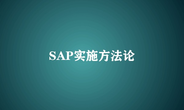SAP实施方法论