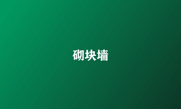 砌块墙