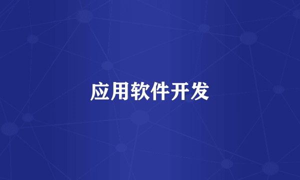 应用软件开发