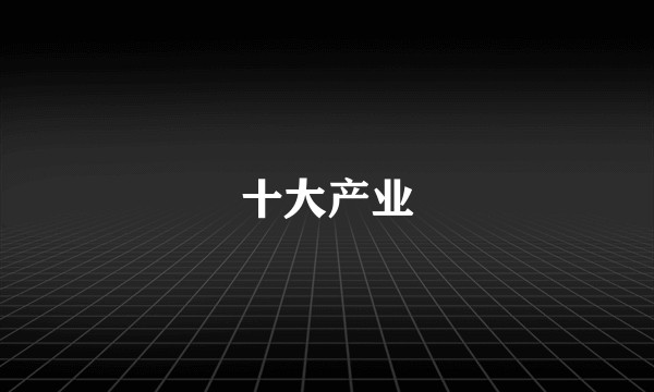 十大产业