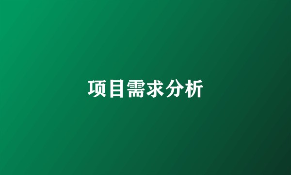 项目需求分析