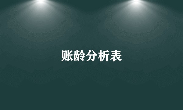 账龄分析表