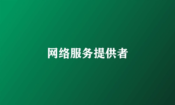 网络服务提供者