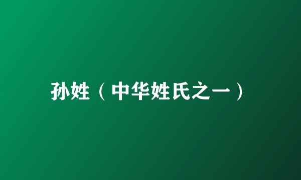 孙姓（中华姓氏之一）