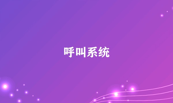 呼叫系统