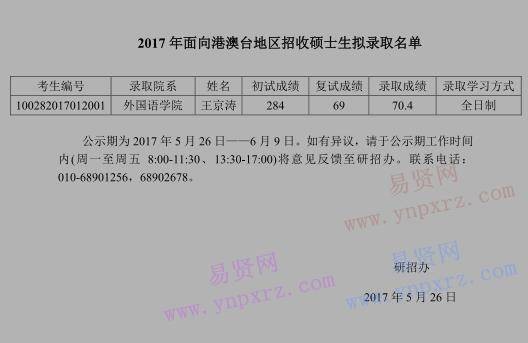 拟录取