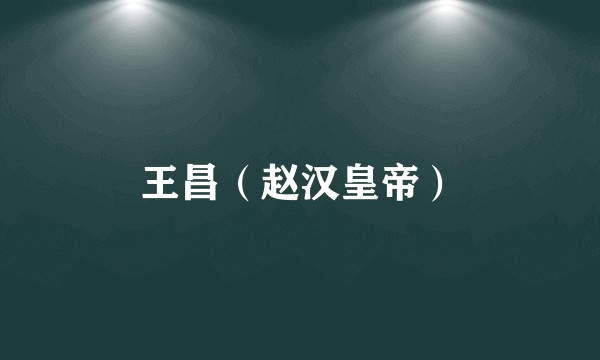 王昌（赵汉皇帝）