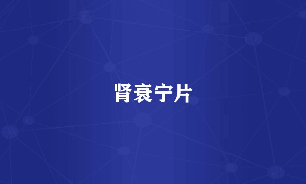 肾衰宁片