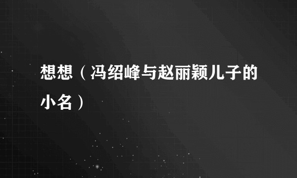 想想（冯绍峰与赵丽颖儿子的小名）