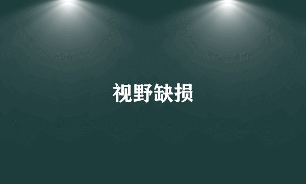 视野缺损