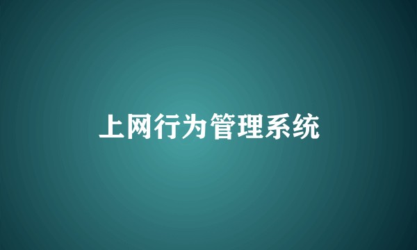 上网行为管理系统