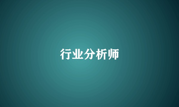 行业分析师