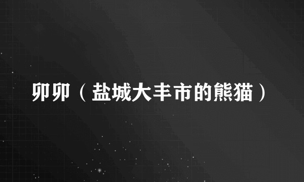 卯卯（盐城大丰市的熊猫）