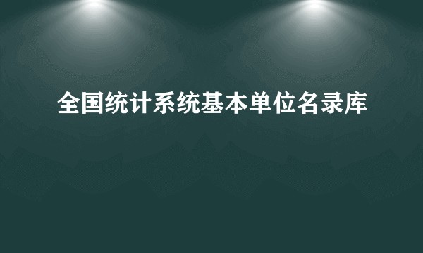 全国统计系统基本单位名录库
