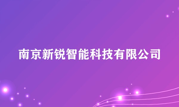 南京新锐智能科技有限公司