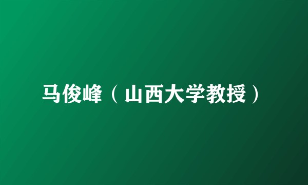 马俊峰（山西大学教授）