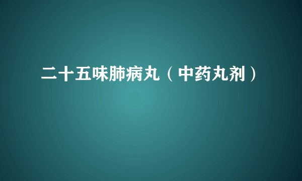 二十五味肺病丸（中药丸剂）