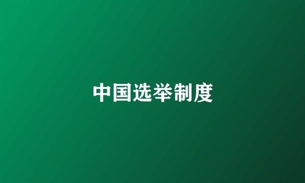 中国选举制度