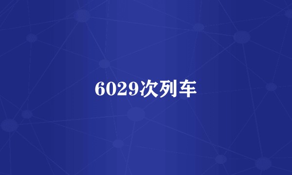 6029次列车