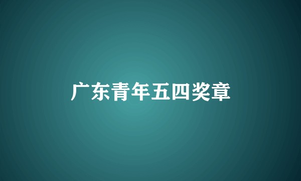广东青年五四奖章