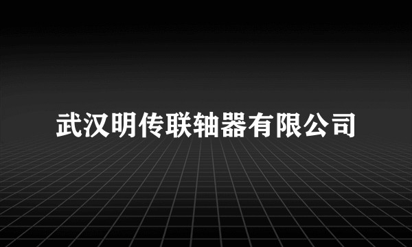 武汉明传联轴器有限公司