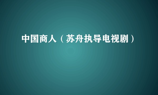 中国商人（苏舟执导电视剧）