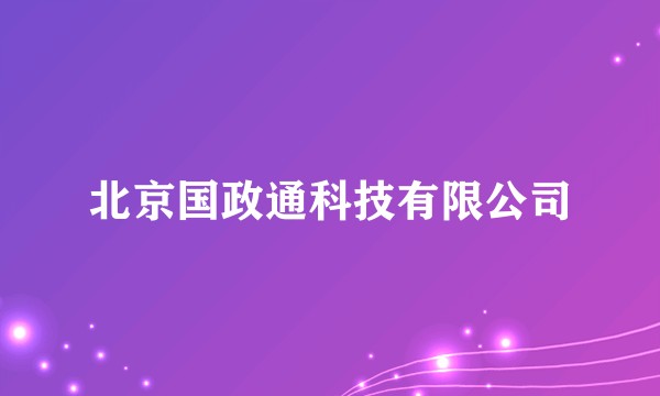 北京国政通科技有限公司