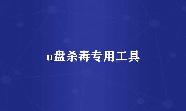 u盘杀毒专用工具