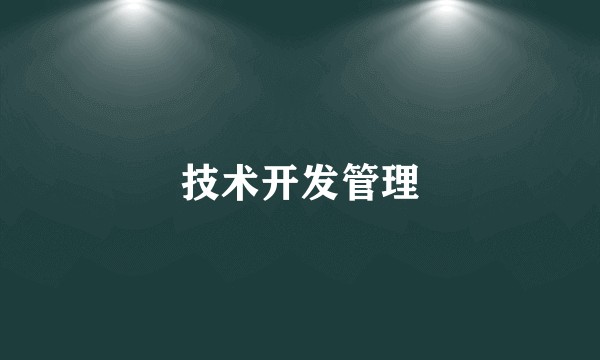 技术开发管理