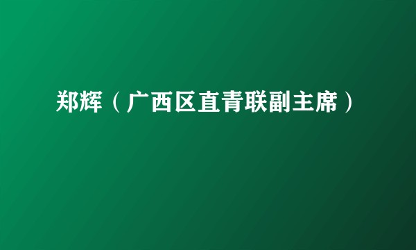 郑辉（广西区直青联副主席）