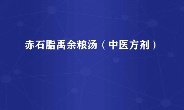 赤石脂禹余粮汤（中医方剂）