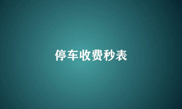 停车收费秒表
