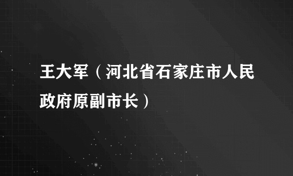 王大军（河北省石家庄市人民政府原副市长）