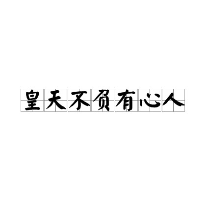 皇天不负有心人