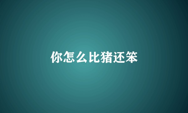 你怎么比猪还笨