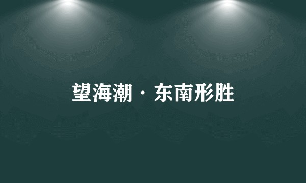 望海潮·东南形胜