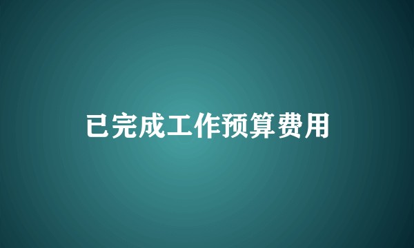 已完成工作预算费用