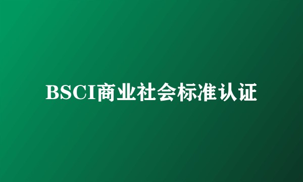 BSCI商业社会标准认证