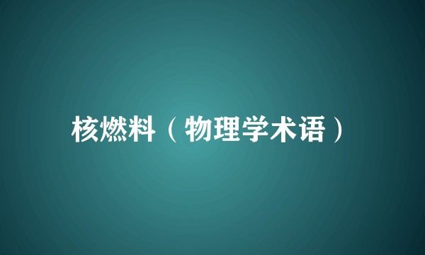 核燃料（物理学术语）