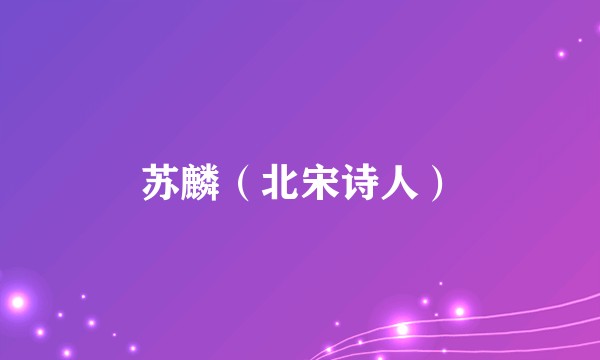苏麟（北宋诗人）