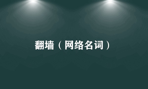 翻墙（网络名词）