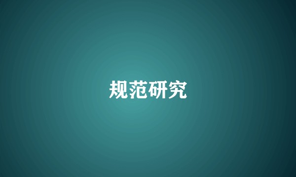 规范研究