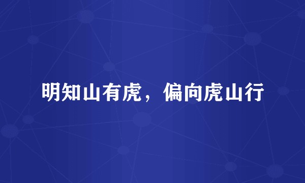 明知山有虎，偏向虎山行