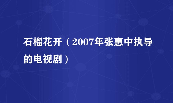 石榴花开（2007年张惠中执导的电视剧）