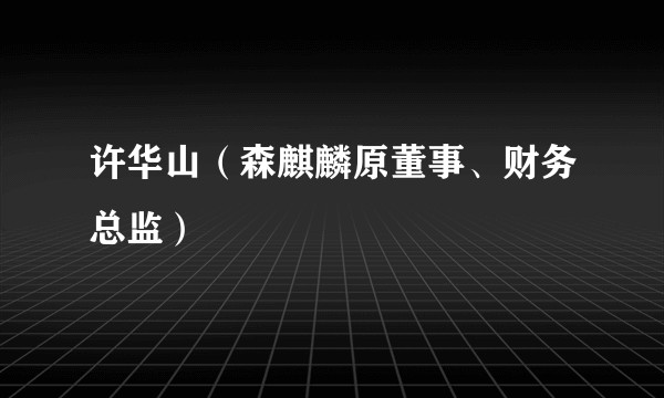 许华山(森麒麟原董事、财务总监)
