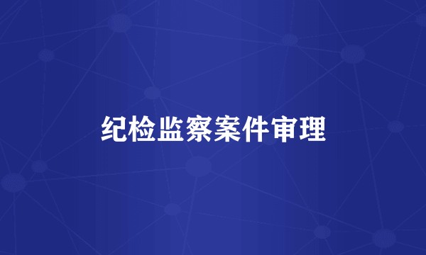 纪检监察案件审理