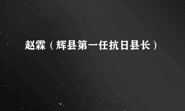 赵霖（辉县第一任抗日县长）
